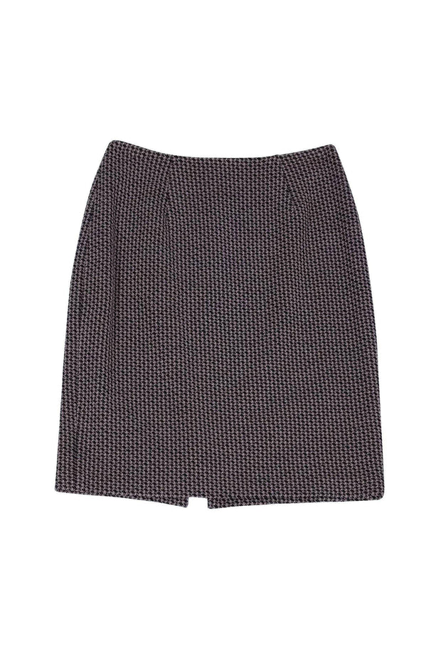 Current Boutique-Kay Unger - Purple & Grey Houndstooth Skirt Sz 4