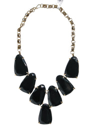 Current Boutique-Kendra Scott - Black Chunky Jewel Golden Chain Necklace