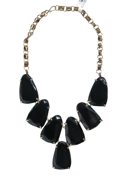 Current Boutique-Kendra Scott - Black Chunky Jewel Golden Chain Necklace