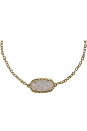 Current Boutique-Kendra Scott - Gold Adjustable “Elaina” Chain Bracelet w/ Sparkly White Stone