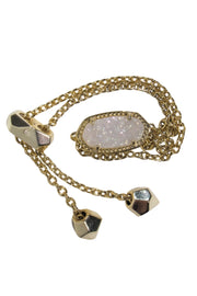 Current Boutique-Kendra Scott - Gold Adjustable “Elaina” Chain Bracelet w/ Sparkly White Stone