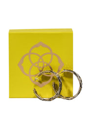 Current Boutique-Kendra Scott - Gold, Black & White Beaded “Britt” Hoop Earrings