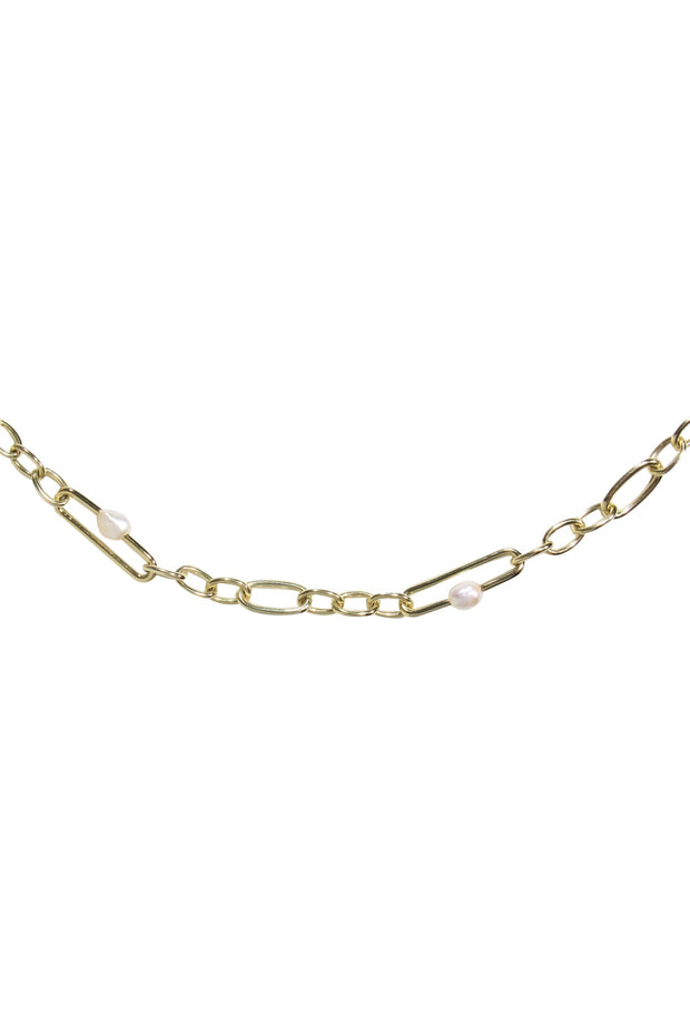 Current Boutique-Kendra Scott - Gold Chain "Lindsay" Necklace w/ Faux Pearls