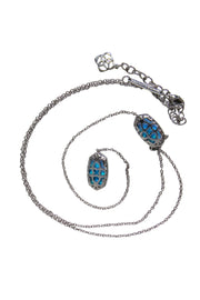 Current Boutique-Kendra Scott - Ocean Opal Silver-Toned "Ellison" Y Necklace