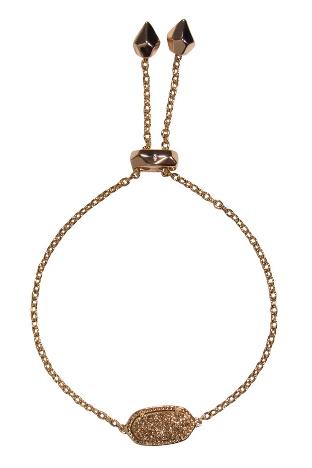 Current Boutique-Kendra Scott - Rose Gold Adjustable “Elaina” Chain Bracelet w/ Sparkly Stone