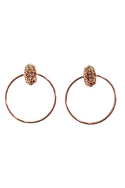 Current Boutique-Kendra Scott - Rose Gold Stud Hoop Earrings w/ Iridescent Stones