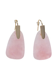 Current Boutique-Kendra Scott - Rose Quartz Fishhook Drop Earrings w/ 14K Gold Plated