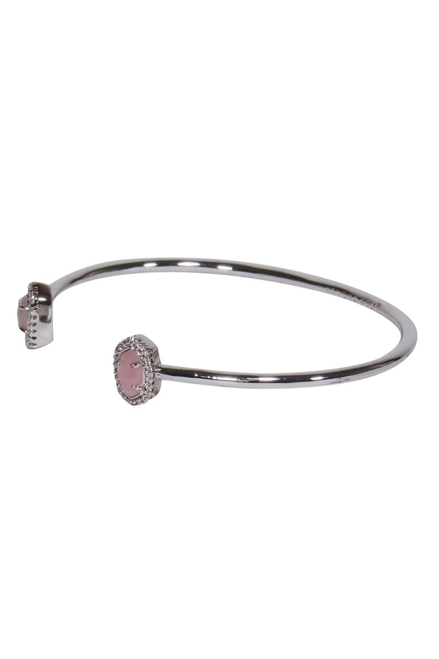 Current Boutique-Kendra Scott - Silver & Rose Quartz "Elton" Cuff Bracelet