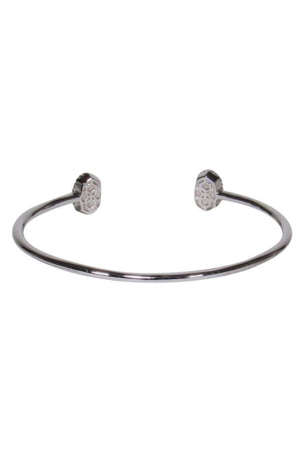 Current Boutique-Kendra Scott - Silver & Rose Quartz "Elton" Cuff Bracelet