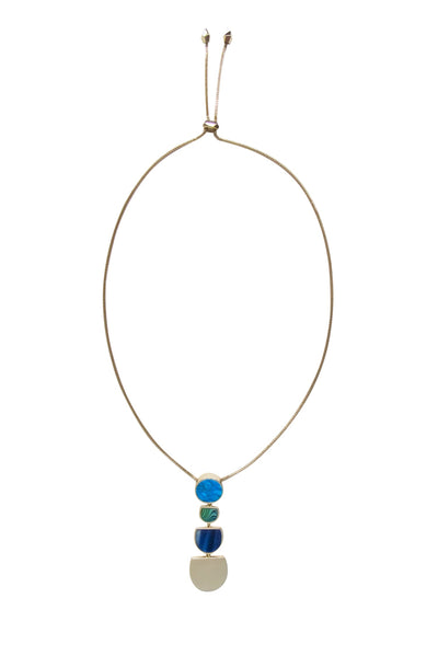 Current Boutique-Kendra Scott - Turquoise & Blue Gold ‘Luna’ Pendant Necklace