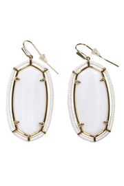 Current Boutique-Kendra Scott - White & Gold Gem Drop Earrings