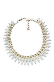 Current Boutique-Kendra Scott - White Marbled Acrylic "Lazarus" Gold Statement Necklace