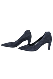 Current Boutique-Kennel & Schmenger - Midnight Blue Suede Pointed Toe Heels Sz 5.5