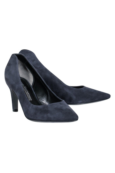 Current Boutique-Kennel & Schmenger - Midnight Blue Suede Pointed Toe Heels Sz 5.5