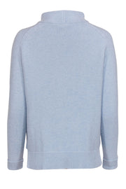 Current Boutique-Kinross - Baby Blue Cotton Knit Mockneck Turtleneck Sweater Sz XS