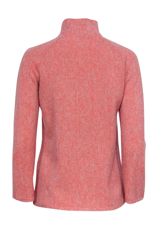 Current Boutique-Kinross Cashmere - Pink Marbled Mock Neck Cashmere Sweater Sz S