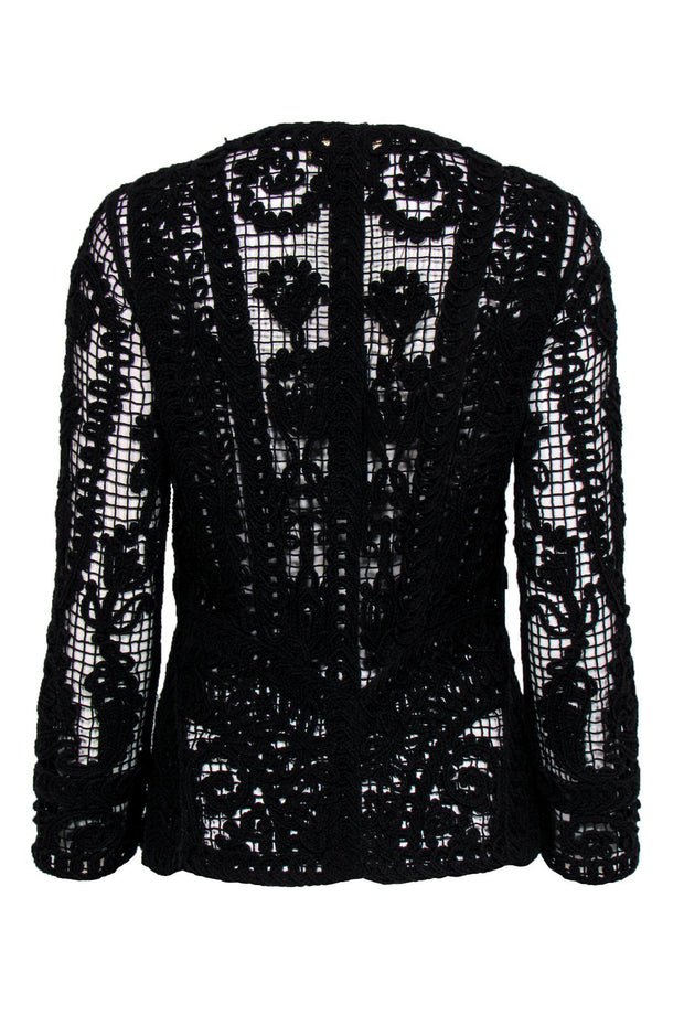 Current Boutique-Kobi Halperin - Black Crochet Clasped Jacket Sz S