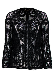 Current Boutique-Kobi Halperin - Black Crochet Clasped Jacket Sz S