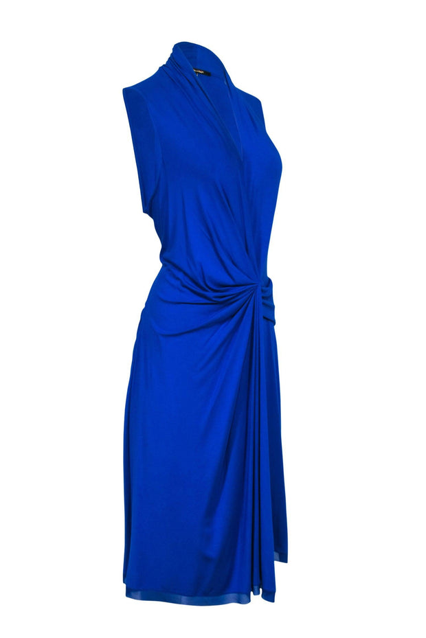 Current Boutique-Kobi Halperin - Royal Blue Twist Front Sleeveless Dress Sz XL