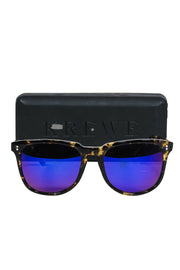 Current Boutique-Krewe - Tortoise Shell Wayfarer Sunglasses w/ Holographic Lenses