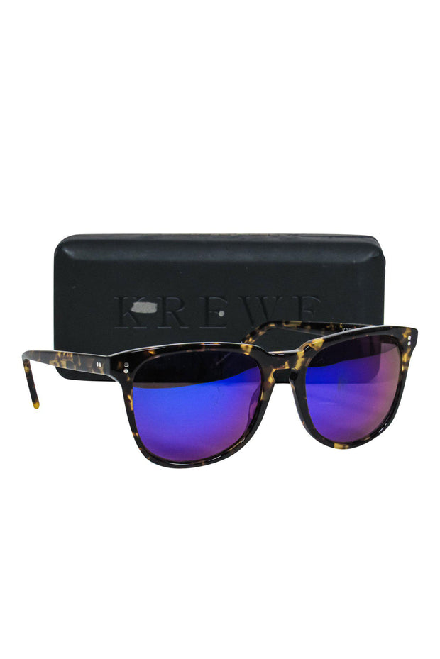 Current Boutique-Krewe - Tortoise Shell Wayfarer Sunglasses w/ Holographic Lenses