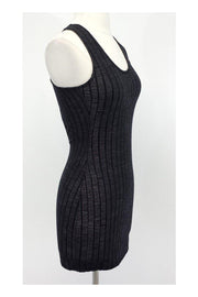 Current Boutique-Ksubi - Black & Metallic Gray Textured Cross Back Mini Dress Sz XS