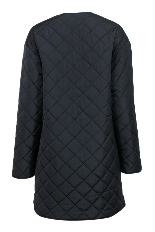 Current Boutique-Kule - Black Snap-Up Longline Quilted Puffer Jacket Sz S