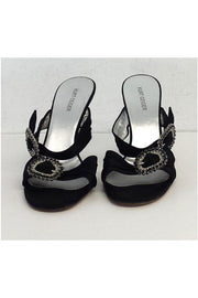 Current Boutique-Kurt Geiger - Black Silk Slip On Buckle Heels Sz 8