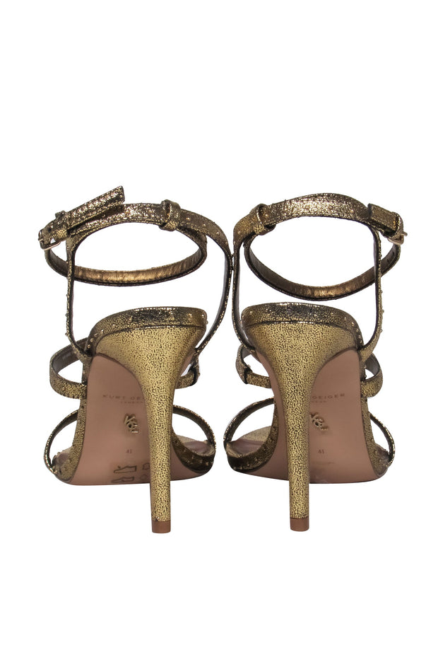 Current Boutique-Kurt Geiger - Gold Studded Strappy Heels Sz 10.5