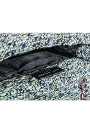 Current Boutique-Kurt Geiger - Mint & Navy Tweed Crossbody w/ Flower Embellishments