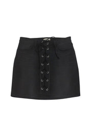 Current Boutique-L'Agence - Black Denim Lace-Up Skirt Sz 25