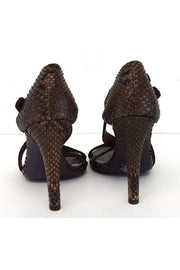 Current Boutique-L'Autre Chose - Brown Snakeskin Sandal Heels Sz 7