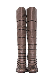 Current Boutique-L.A.M.B. - Brown Leather Knee High Boots Sz 9.5