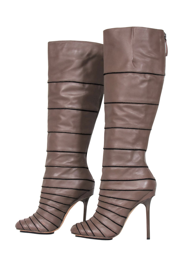 Current Boutique-L.A.M.B. - Brown Leather Knee High Boots Sz 9.5