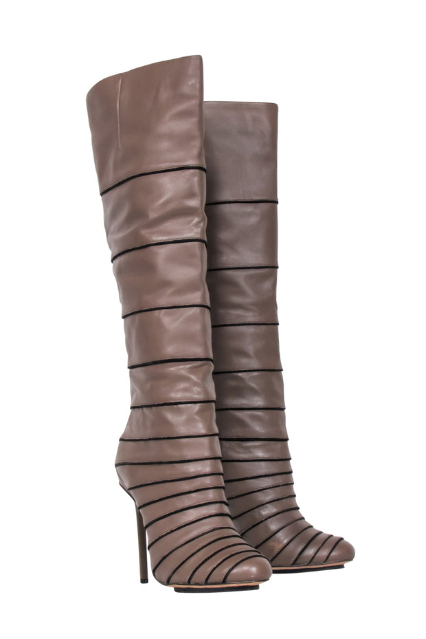 Current Boutique-L.A.M.B. - Brown Leather Knee High Boots Sz 9.5