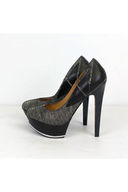 Current Boutique-L.A.M.B. - Stitched Black Platform Pumps Sz 9