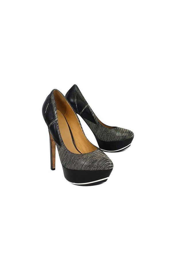 Current Boutique-L.A.M.B. - Stitched Black Platform Pumps Sz 9