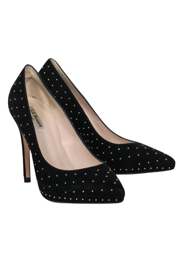 Current Boutique-L.K. Bennett - Black Suede Studded Pumps Sz 8