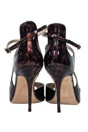 Current Boutique-L.K. Bennett - Brown Leather Tortoise Shell Peep-Toe Pumps Sz 8