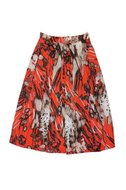 Current Boutique-L.K. Bennett - Brown & Orange Flared Skirt Sz 2