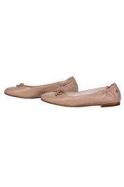 Current Boutique-L.K. Bennett - Nude Nappa Leather Ballet Flats w/ Bows Sz 6.5