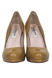 Current Boutique-L.K. Bennett - Nude Patent Leather "Sledge" Platform Pumps Sz 7