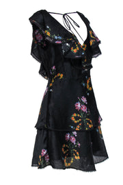 Current Boutique-La Maison Talulah - Black & Floral Print “Lullaby” Dress w/ Flounce Top Sz M