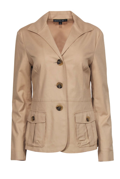 Current Boutique-Lafayette 148 - Beige Button-Up Blazer Sz 8