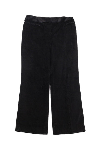 Current Boutique-Lafayette 148 - Black Corduroy Straight-Leg Pants Sz 6