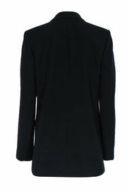 Current Boutique-Lafayette 148 - Black Double Breasted Button Blazer w/ Pockets Sz 6