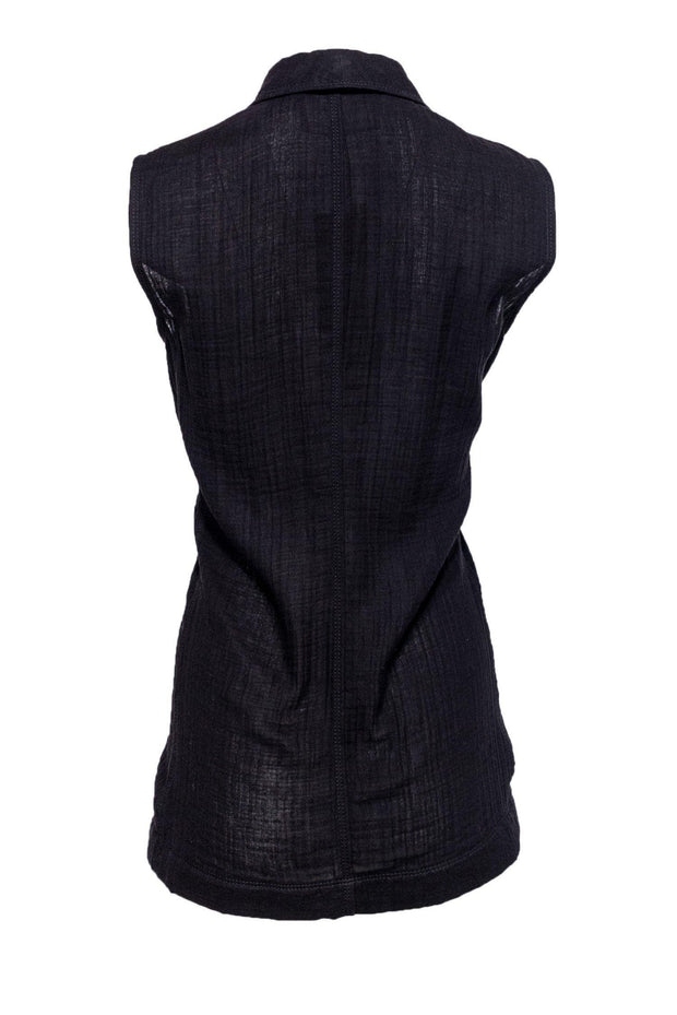 Current Boutique-Lafayette 148 - Black Tuxedo-Style Vest Sz S