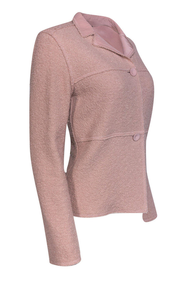 Current Boutique-Lafayette 148 - Blush Pink Teddy Wool Jacket Sz M