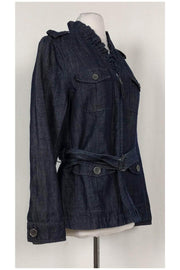 Current Boutique-Lafayette 148 - Denim Ruffle Jacket Sz 8