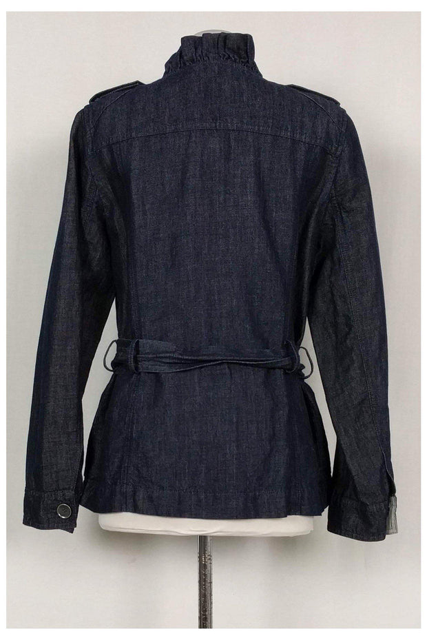 Current Boutique-Lafayette 148 - Denim Ruffle Jacket Sz 8